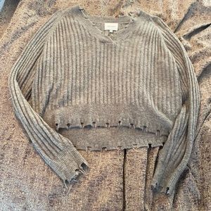 Gray cropped sweater